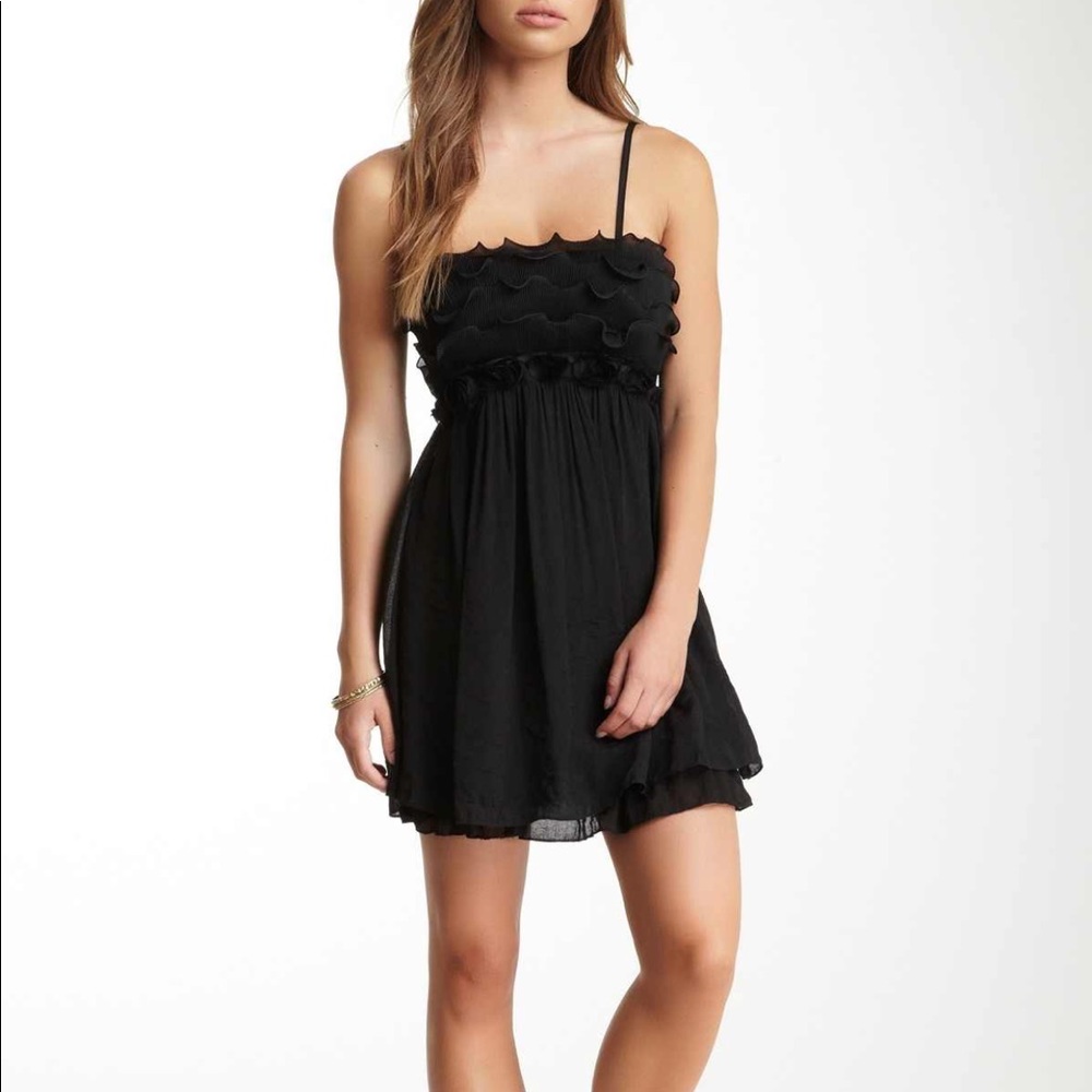 Rachael & Chloe ruffled black dress